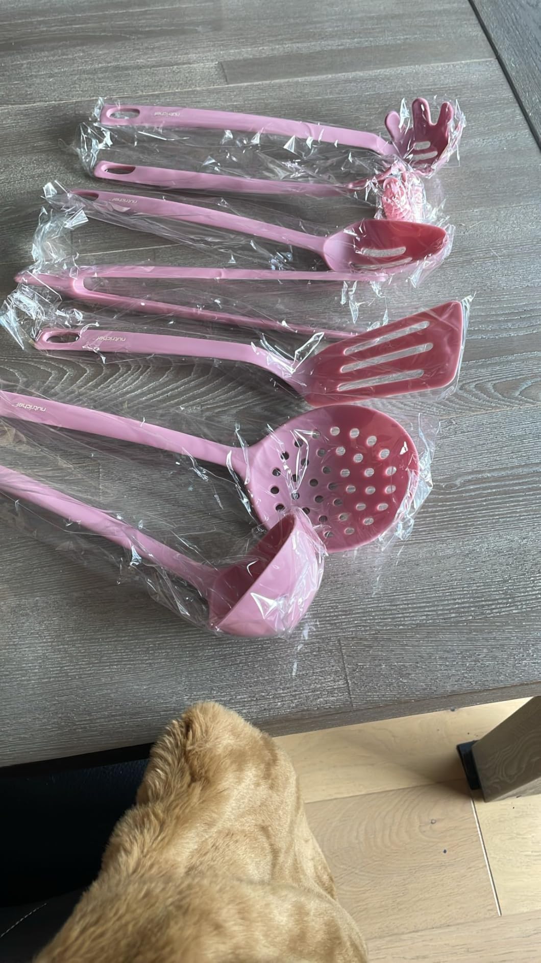 Pink nylon utensils
